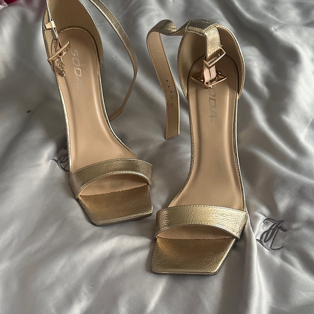 Soda Metallic Gold Women's Heels